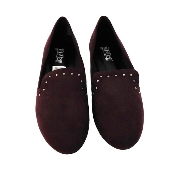 Brash Dilly Loafer Flat Shoes Black Violet Studs Womens Size 8.5 New with Box - Picture 4 of 10